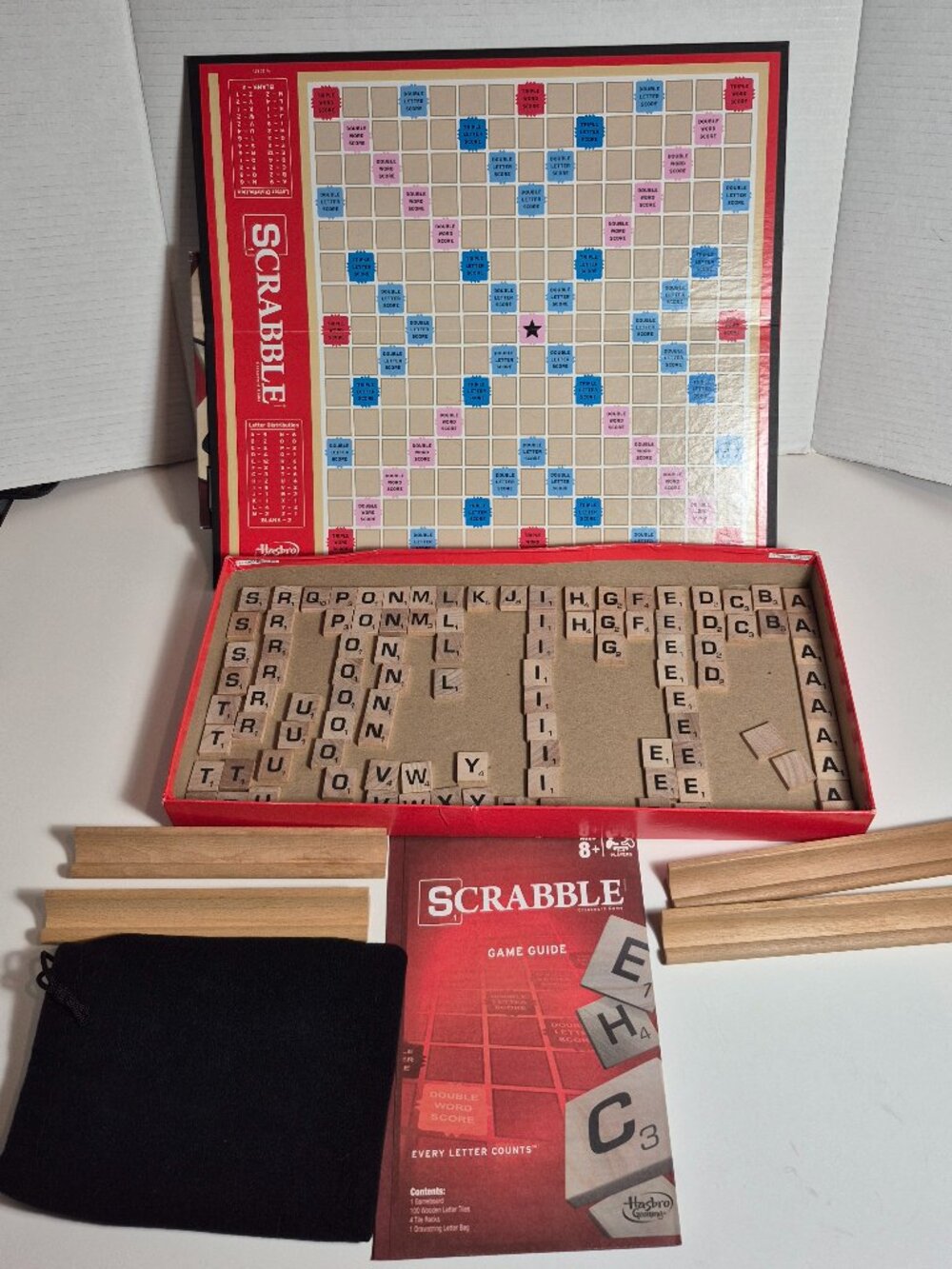 Hasbro Scrabble 2013 Crossword Board Game Classic Wooden Tiles Complete Set